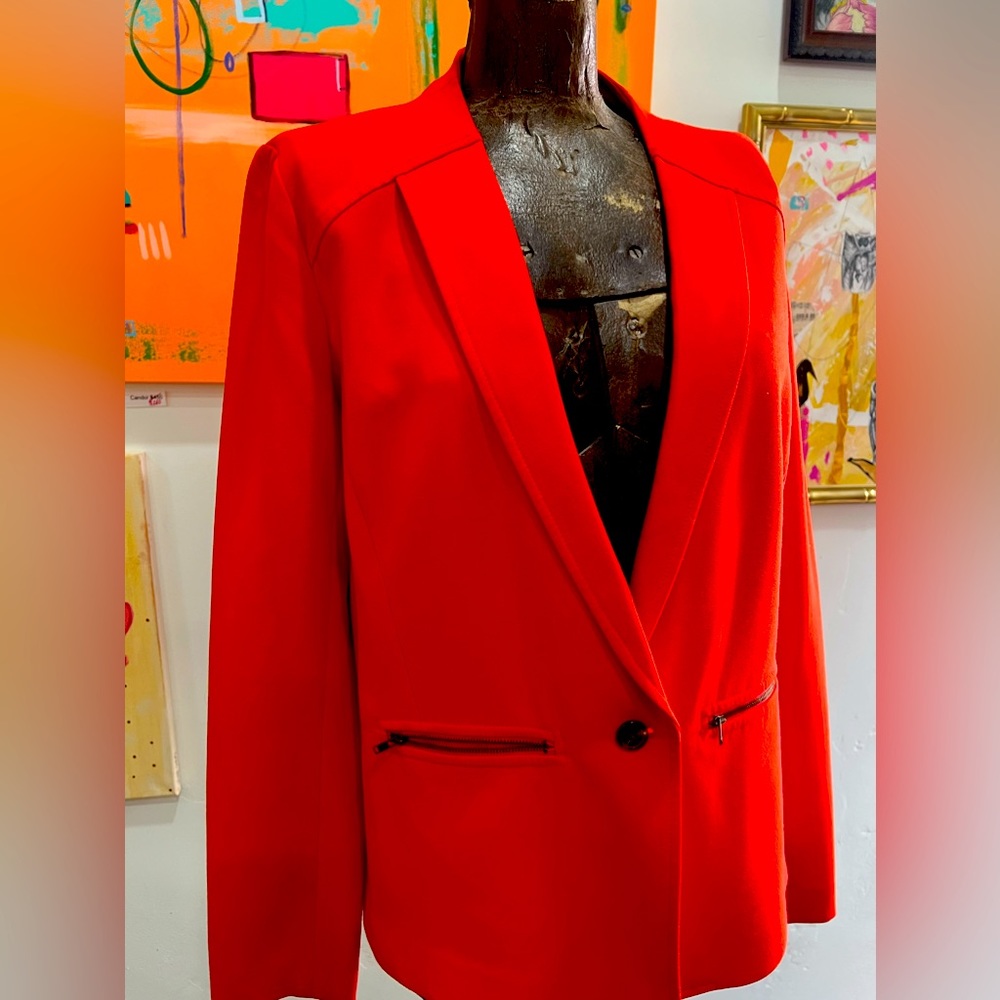 Anthropologie Orange Blazer